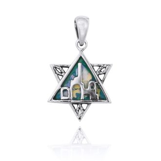 Davidstjerne halskæde i Jerusalem design